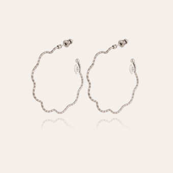 Florette hoop earrings small size silver