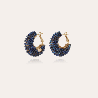 Izzia earrings gold - Blue Apatite