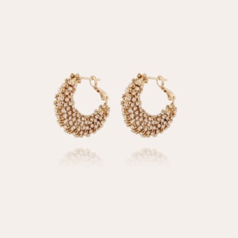 Izzia strass earrings small size gold