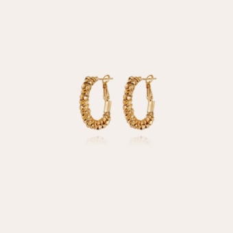 Boucles d'oreilles créoles Lyre Lucky dorées