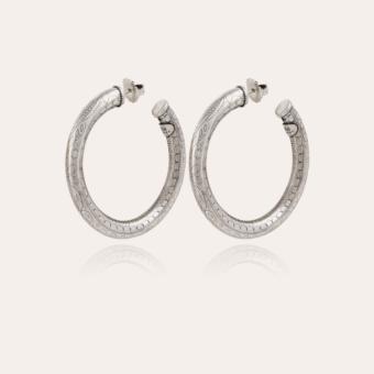 Maoro hoop earrings small size silver