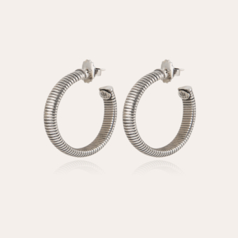 Milo hoop earrings small size silver