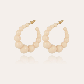 Andy hoop earrings small size acetate gold - Ivory