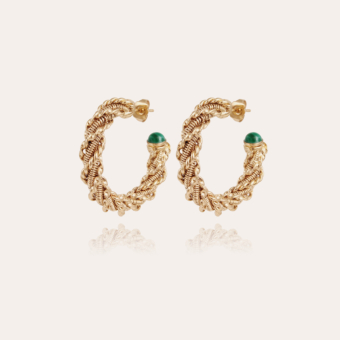 Bonnie cabochons hoop earrings small size gold