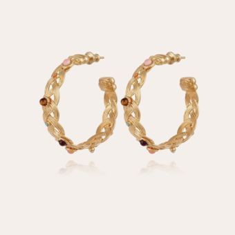 Cesaria cabochons earrings gold