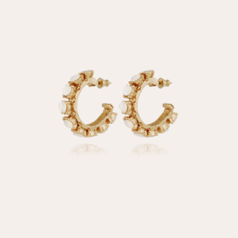 Parelie earrings gold - White Mother-of-pearl