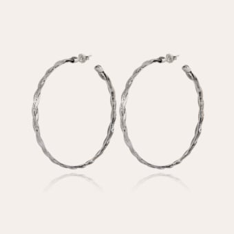 Tresse hoop earrings silver
