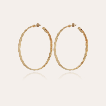 Tresse hoop earrings medium size gold