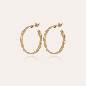 Tresse hoop earrings small size gold