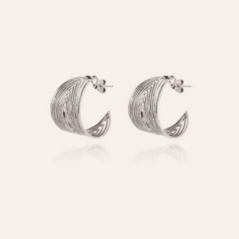 Wave hoop earrings silver