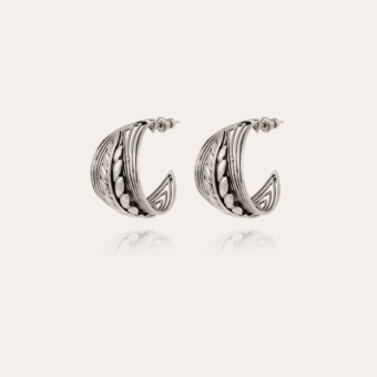 Wave Epi hoop earrings silver