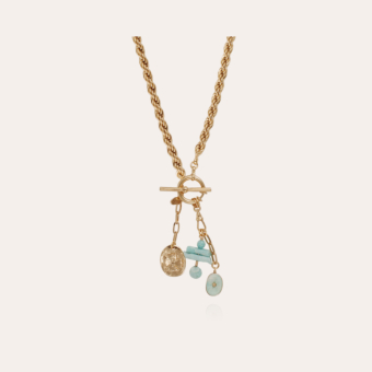 Sueno necklace gold - Amazonite