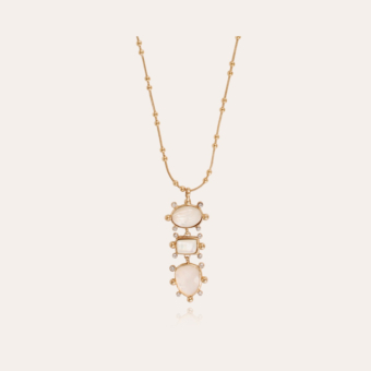 Tiki 3 rows necklace - White Mother-of-pearl