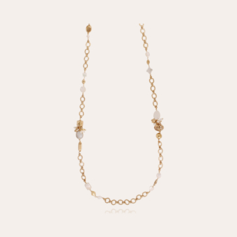 Victorien long necklace gold - White Mother-of-pearl