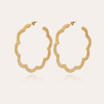 Bolduc Flore hoop earrings large size gold
