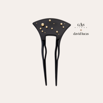 Celeste Square David Lucas hair jewelry large size acetate gold - Black