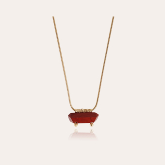 Aventura necklace gold - Red Jasper