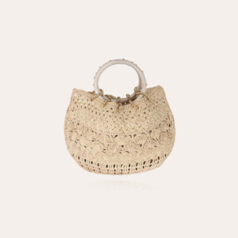 Picot purse bag raffia