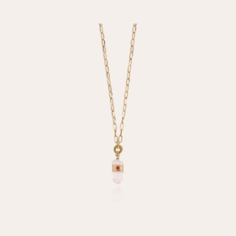 Cristal serti long necklace small size gold - Rock Cristal