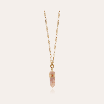 Aventura Serti long necklace large size gold - Red Hematoide