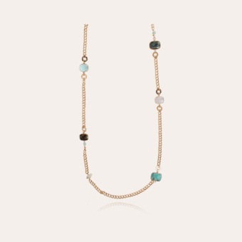 Silene long necklace gold - Exclusive piece (2 pieces)