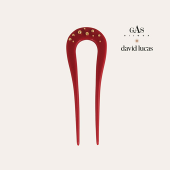 Celeste David Lucas hair jewelry small size acetate gold - Red