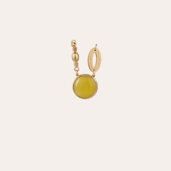 Serti pendant - Yellow Calcite