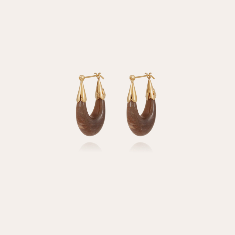 Ecume earrings small size acetate gold - Grey Gold plated - Creations ...