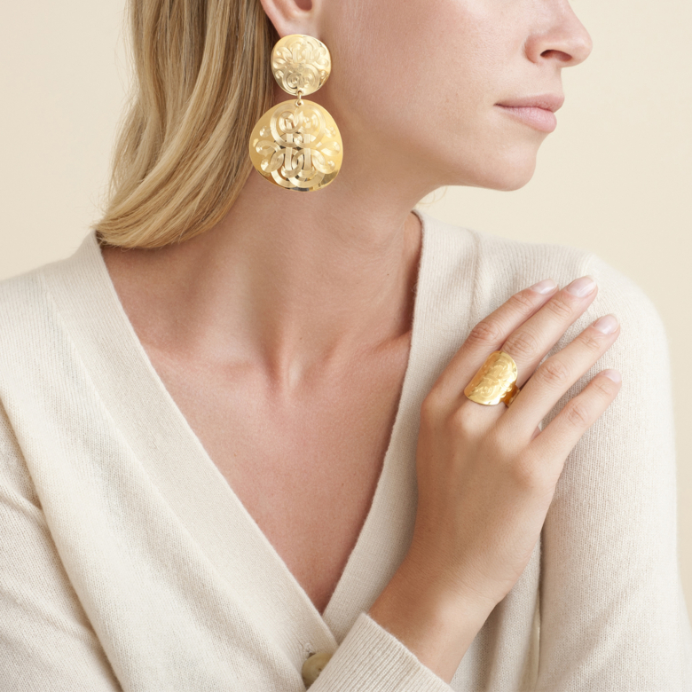 Cloud earrings gold