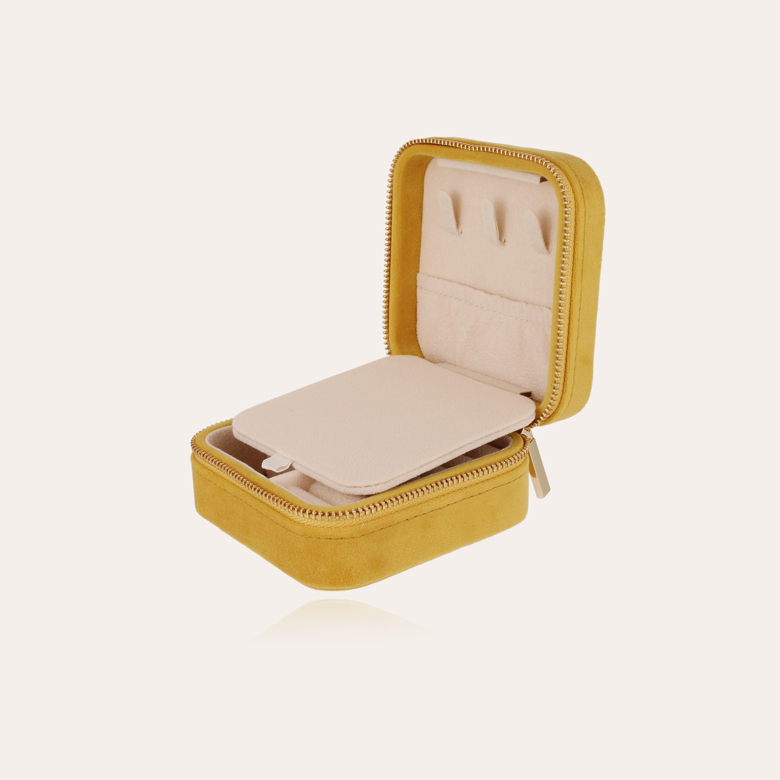 Jewelry box velvet small size - Yellow