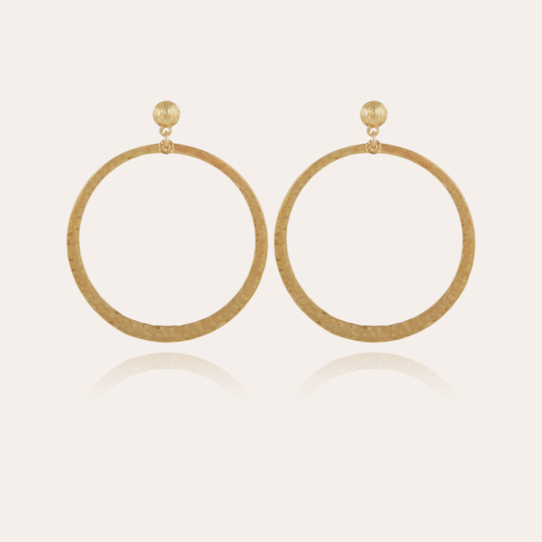 Boucles d'oreilles créoles Liane dorées Métal doré à l'or fin - Bijoux  Créations femme - Création Gas Bijoux