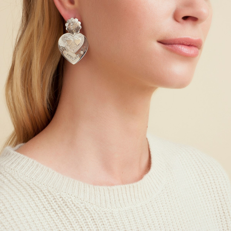 Sterling Silver Heart Shaped Earrings | LLdesigns – Lisa Lehmann Designs