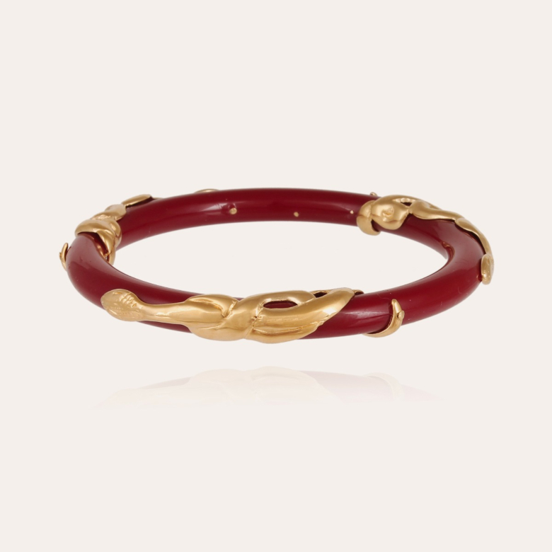 Cobra jonc bracelet acetate - Red