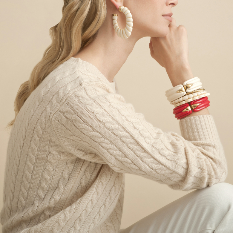 Ecume bracelet gold - Coral