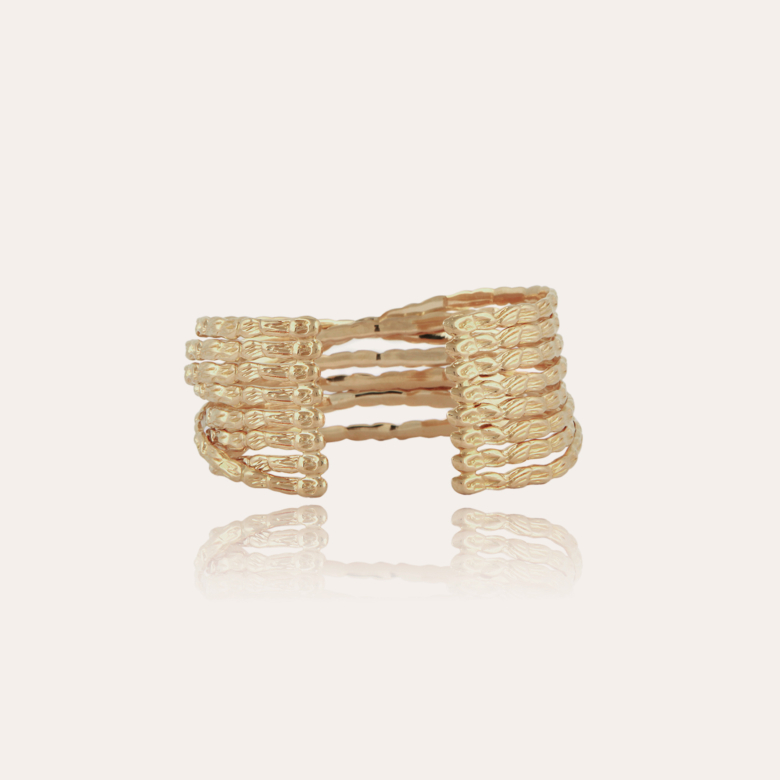 Liane cuff bracelet small size gold Gold plated - Creations for
