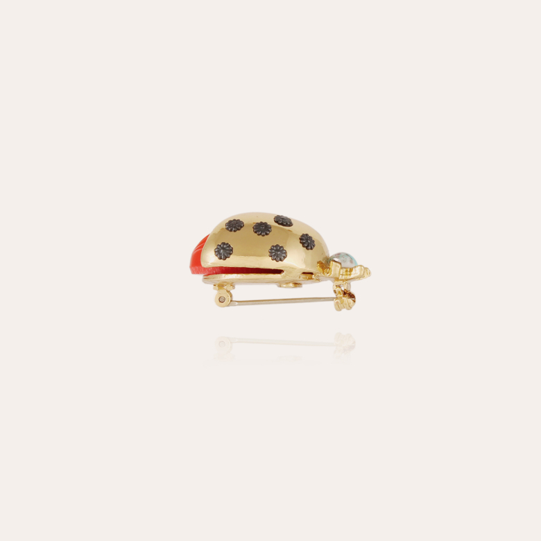 Coccinelle brooch small size gold Gold plated - - Création Gas Bijoux