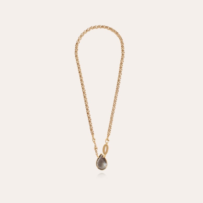 Collier Billy doré - Nacre grise