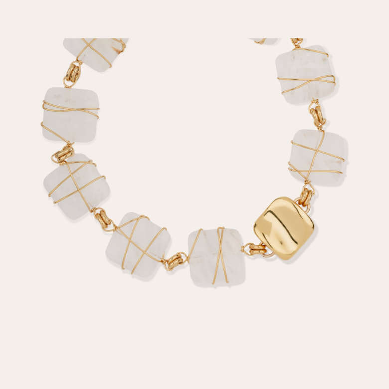 Rainbow Square necklace - Rock Crystal