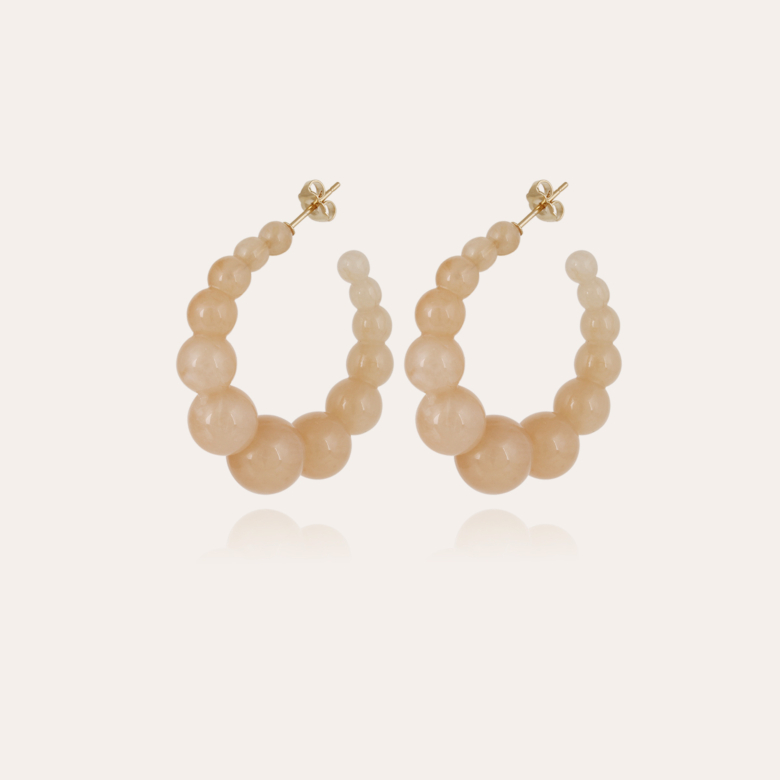 Andy hoop earrings small size acetate - Beige