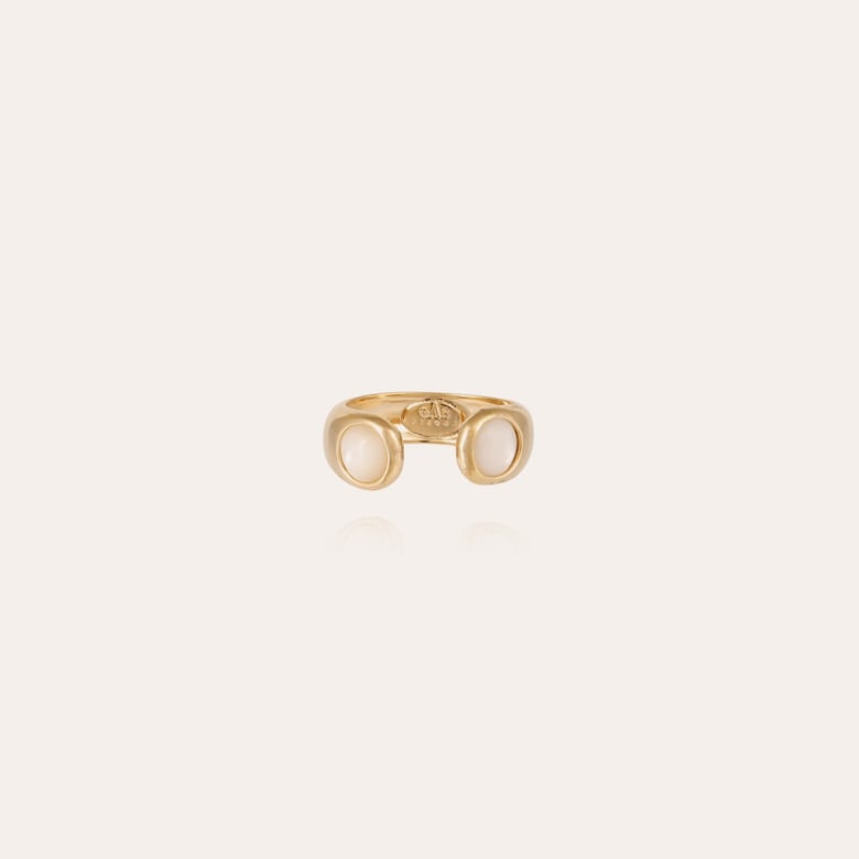 Saint Germain ring - White Mother-of-pearl