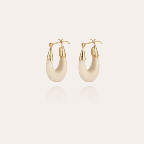 Ecume earrings small size acetate gold - Ivory