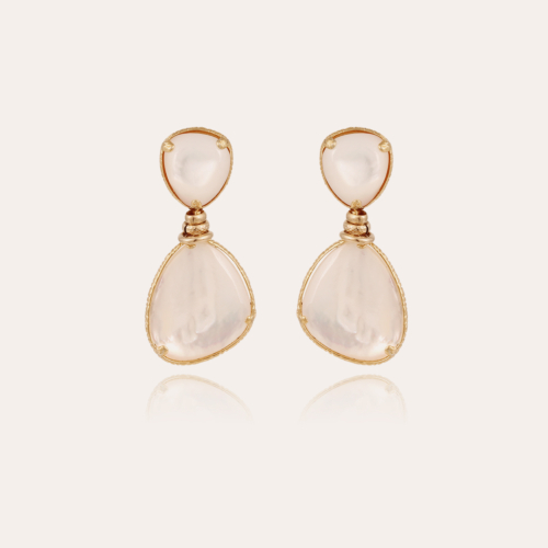 Silia earrings gold - White Mother-of-pearl