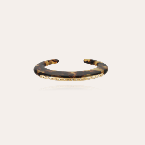 Baptiste strass bracelet acetate gold - Tortoise