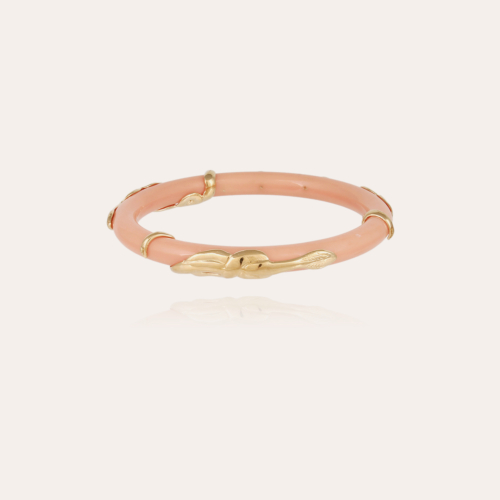 Cobra jonc bracelet acetate gold - Pink