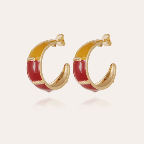 Idra hoop earrings enamel gold