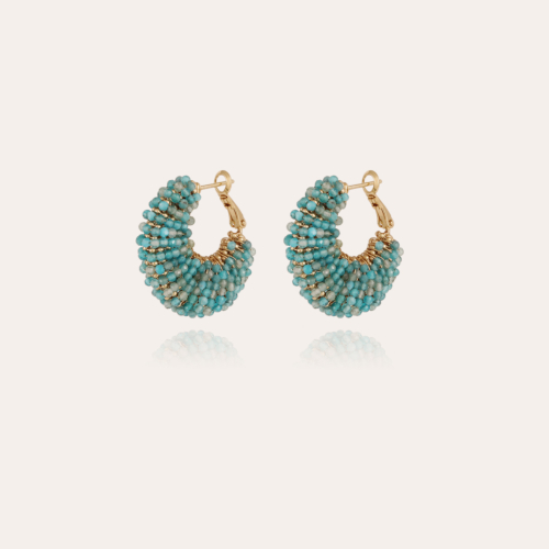 Izzia earrings small size gold - Blue Apatite