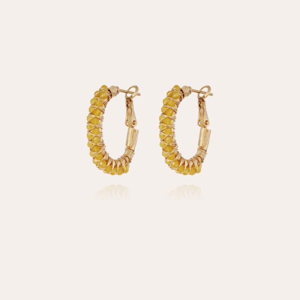 Lyre hoop earrings gold