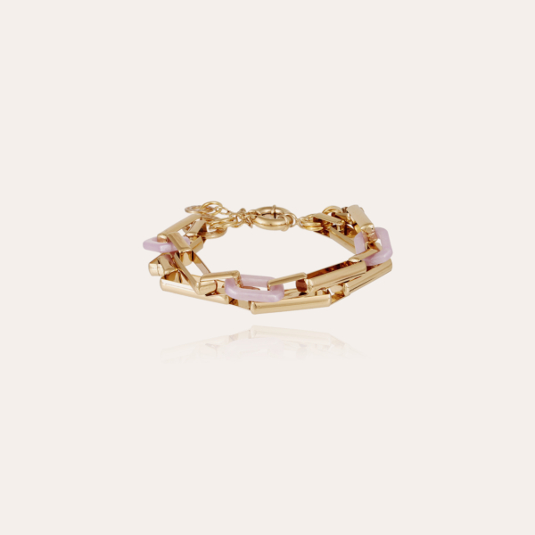 Mayi double bracelet acetate gold - Purple