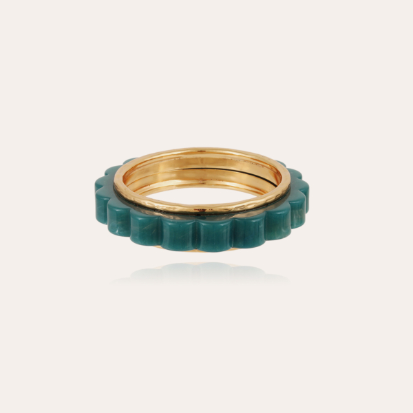 Froufrou bracelet large size acetate gold - Blue