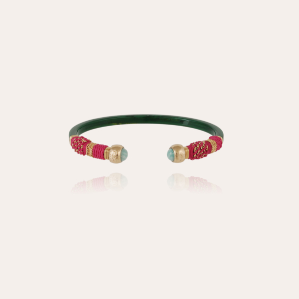 Sari bracelet acétate gold - Green